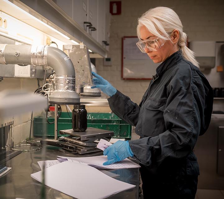 employee using machine