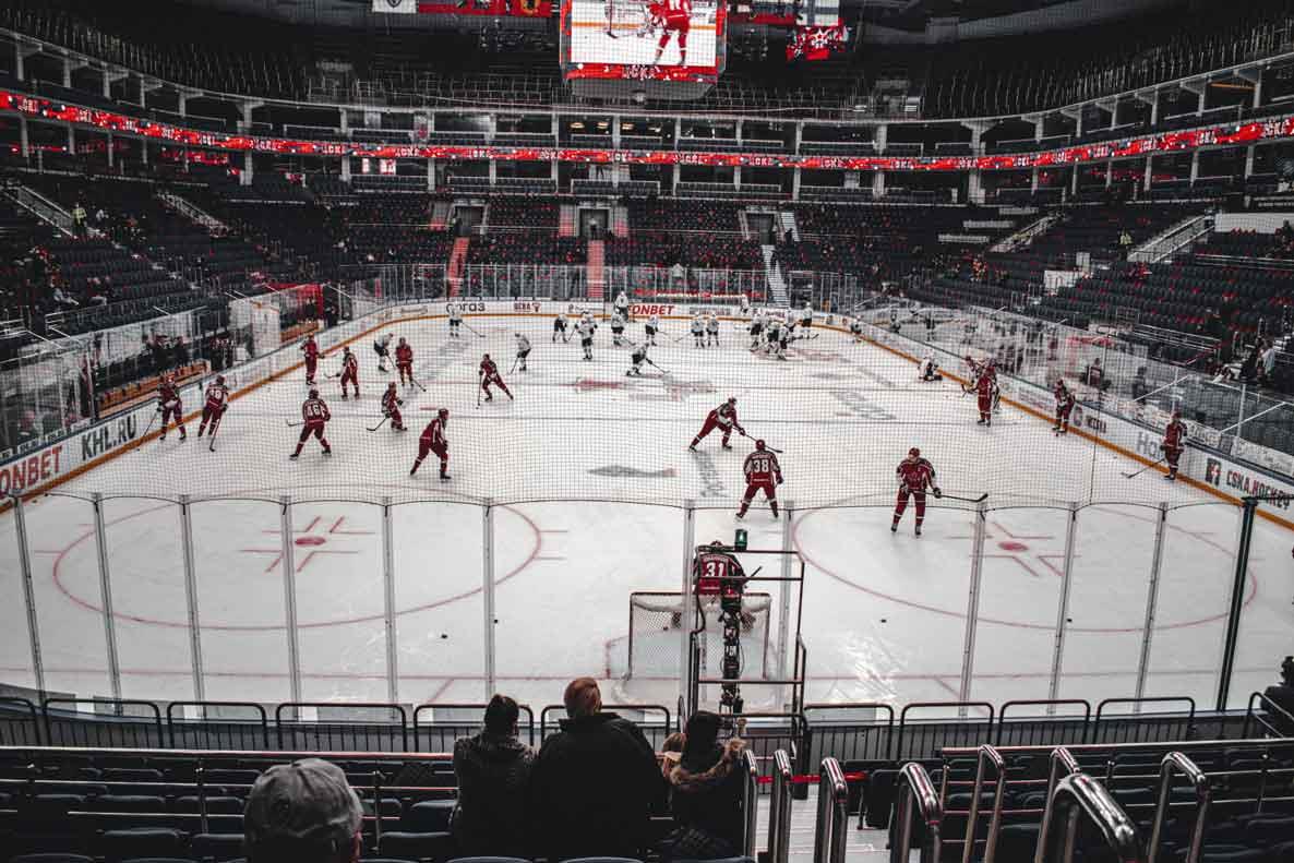 Hockey game inside arena