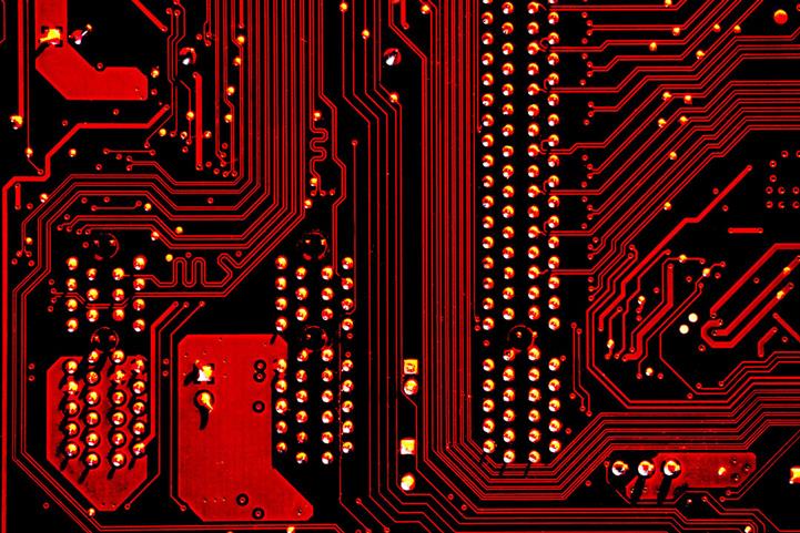 computer chip zoomed in