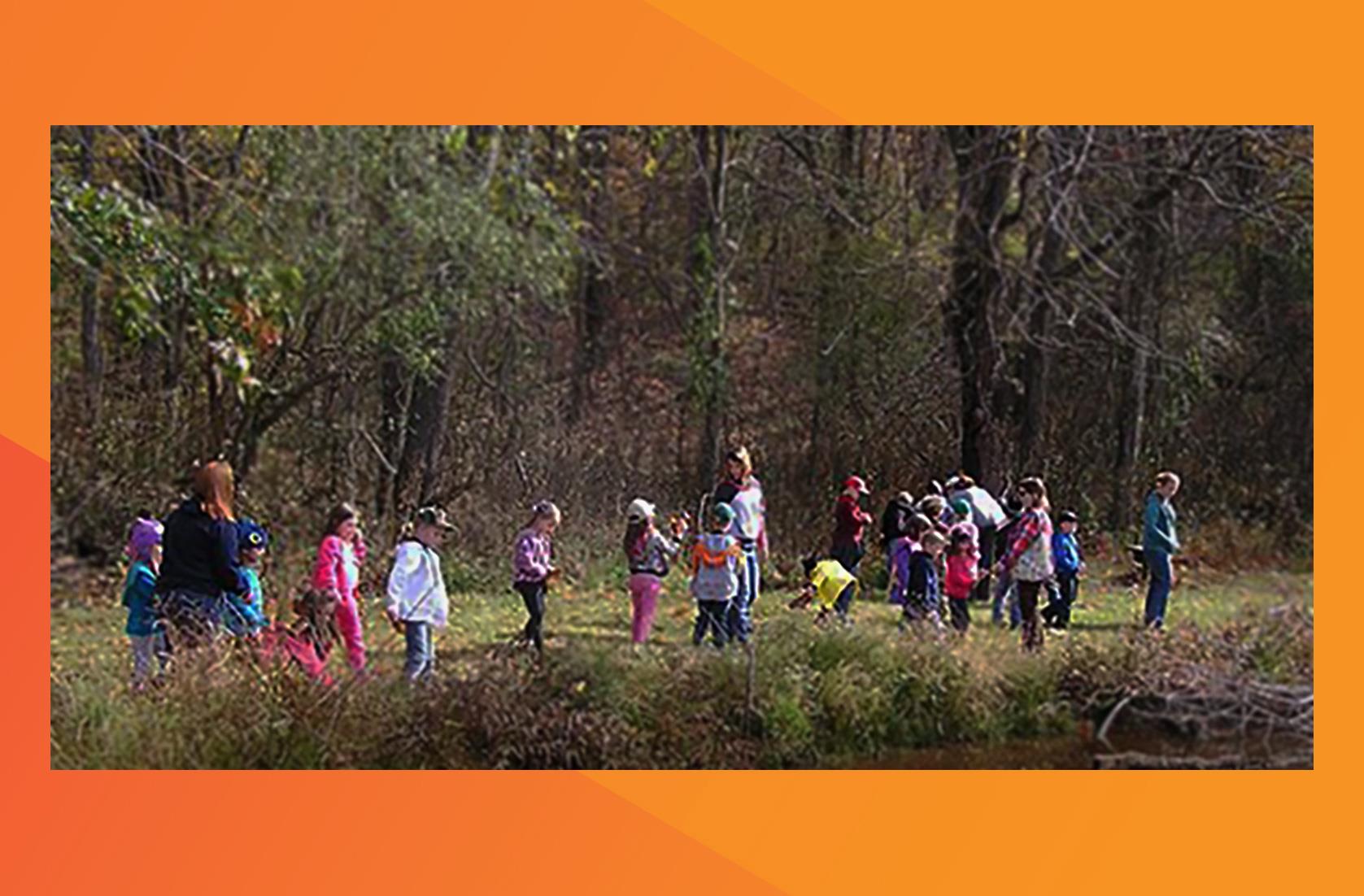 Chemours Washington Works team took 65 first graders to a local nature trail for a day of exploration and education