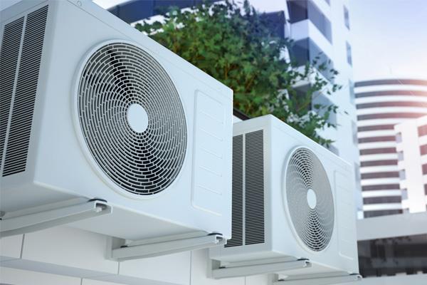 external cooling units on a building Decarbonization