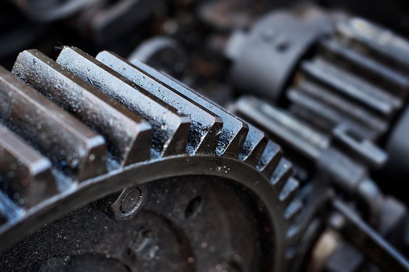 closeup of gears