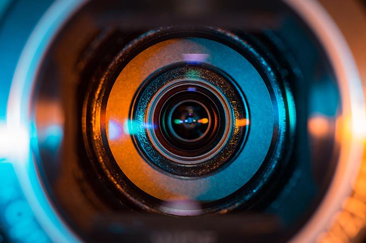 closeup of camera lens